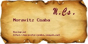 Moravitz Csaba névjegykártya